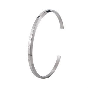 Pulseras de Moda y Únicas de Acero Inoxidable con Baño de Oro de 18K, Grabado con Mensaje Inspirador, Apertura en Forma de C, Joyería Unisex para Regalo - Product Image 5