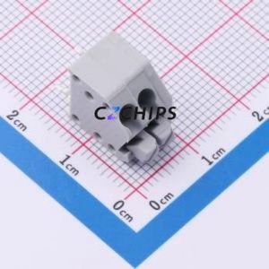 DB250B-3.5-2P-GY Spring Terminal Block Through hole Component (THT),P=3.5mm Connector 1x2P 3.5mm Gray 2P - Product Image 1