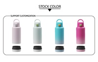 Bouteille d'eau en acier inoxydable de 40oz/32oz avec ouverture large et compartiment de rangement inférieur isolé sous vide pour le camping