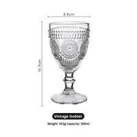 Vente en gros de gobelets à vin et à eau champagne ambré vintage pour fête de mariage gobelets en verre coloré