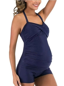 <span class=keywords><strong>Maillot</strong></span> <span class=keywords><strong>de</strong></span> <span class=keywords><strong>bain</strong></span> <span class=keywords><strong>de</strong></span> maternité une pièce couleur unie avec short, personnalisable (LOGO, OEM, ODM) pour femme enceinte - Product Image 4