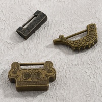 Mini cadenas vintage chinois antique effet vieilli en alliage de zinc avec clés assorties pour chambre, hôtel, école, appartement