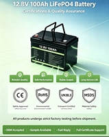 Paket Baterai Lithium Iron Phosphate 12.8V yang Dimodifikasi dengan Timbal untuk Sistem Tenaga Surya LifePO4