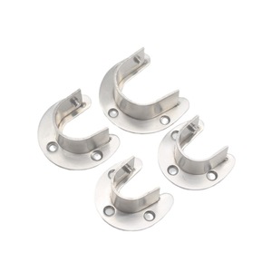 Stainless Steel Thick-Walled Open Flange Modern Detachable Single Damper Track Seat Pipe Holder Tall Hat Tube <b>Wardrobe</b> <b>Hardware</b> - Product Image 4