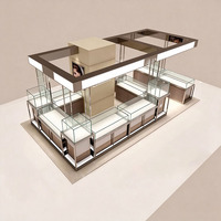 Comptoir de présentation pour magasin, ensemble de vitrines en verre pour l'intérieur de la boutique, kiosque de bijouterie de luxe et mobilier de présentation de détail avec éclairage LED