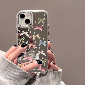เคสโทรศัพท์ iPhone 17 รุ่นพรีเมียม กระจกเงา พร้อมโบว์ลายจุดหลากสี รูขนาดใหญ่ ป้องกันการกระแทก - Product Image 1