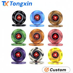 Jetons de Poker en Céramique Qualité Casino 10g 39mm, Écologiques, Couleur, Numéro et Logo Personnalisés, Style EPT, pour <span class=keywords><strong>Jeu</strong></span> de Texas Hold'em - Product Image 1
