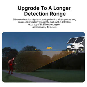 Cámara de Seguridad Solar de 5 Lentes y 20MP con <span class=keywords><strong>Zoom</strong></span> Digital 18X, Panel Solar Doble, Cámara PTZ 4G, Vigilancia AOV 24/7 con 4 Vistas de Pantalla, IP66 - Product Image 4