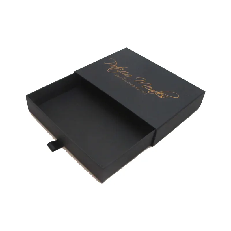 Caja de embalaje de regalo de lujo personalizada, con estampado de logotipo dorado