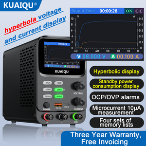 Kuaiqu SPPS-K3010แหล่งจ่ายไฟ DC <span class=keywords><strong>30V</strong></span> <span class=keywords><strong>10A</strong></span> DC สีเต็มจอแอลซีดีพาวเวอร์ซัพพลายควบคุมแรงดันไฟฟ้าจอแสดงผลแบบโค้ง - Product Image 3