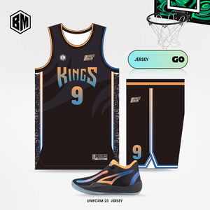 ชุดบาสเก็ตบอลแบบยูนิเซ็กซ์ ผ้าแห้งเร็ว โพลีเอสเตอร์ ออกแบบเองได้ ขายส่ง ระบายอากาศได้ดี - Product Image 5