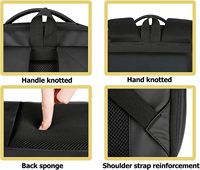 Sac à dos minimaliste pour ordinateur portable 15,6 pouces, imperméable, avec housse de pluie, en tissu Oxford, extensible, pour affaires et université, avec ceinture à coussin d'air en polyester