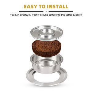 Cápsulas de café de acero inoxidable con adaptador y papel de filtro Cápsulas de espresso reutilizables compatibles con Philip <span class=keywords><strong>Senseo</strong></span> - Product Image 5