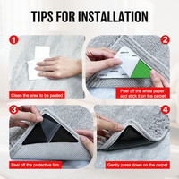 Fixateur de tapis triangulaire antidérapant en PU, 4 pièces/ensemble, découpé, avec adhésif thermofusible vert amélioré, conforme RoHS REACH, personnalisable OEM ODM, fourniture directe usine