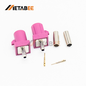 Conector Fakra H Macho Rosa para Sistemas de Radio Satelital y Estéreo de Automóvil, Tipo de Soldadura por Crimpado para Cable RG316 RG174 - Product Image 3
