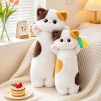 Peluche chat longue et réconfortante, coussin chaton en peluche, compagnon de lit, rembourrage en coton PP, cadeau en plastique pour enfants et filles de 14 ans et plus