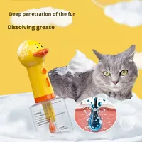 Distributeur automatique de savon moussant pour chien, machine à bulles de savon à piles, bouteille mousseuse en forme de canard mignon, en plastique écologique pour animaux de compagnie