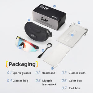 הגעה חדשה פוטוכרומיות ספורט משקפי שמש כחול אדום רכיבה משקפי שמש אופניים משקפי מגן - Product Image 6