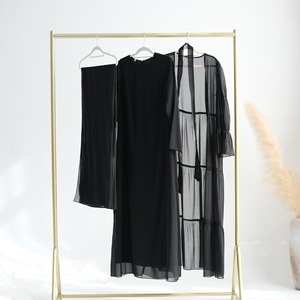 Cardigã Aberto Elegante com Renda Estilo Turco do Oriente Médio Dubai, <span class=keywords><strong>Tie</strong></span> Dye Respirável, Moda Muçulmana Feminina, Abaya Modesta - Product Image 1