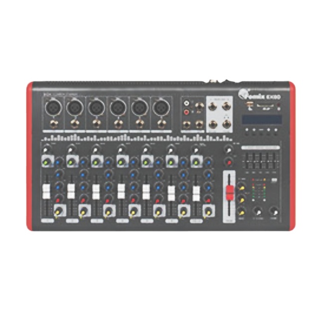 EX80 4-10 Mini Multi Channel 1 Stereo Analog Professional Powered Digital Mixer Audio with Power