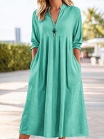 Nouvelle Robe Décontractée Ample et Tendance en Coton-Lin Style Vintage pour Femme, Modèle Européen-Américain, Collection Automne, avec Empiècements