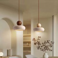 Lustre suspendu LED réglable en hauteur, style japonais vintage, en pierre de grotte jaune, design Wabi-sabi, pour salle à manger et salon de thé