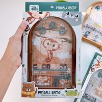 HTL Mini jeu de flipper portable, lanceur de billes, jouet d'arcade rétro, jeu de société interactif parent-enfant pour enfants