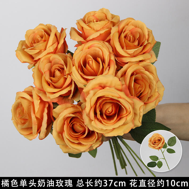 Rose crème orange à une tête/tige