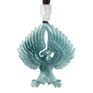 Auténtico colgante de jadeíta natural de grado A, color azul agua, con diseño de águila, colgante de jade de grado hielo, para hombres y mujeres. - Product Image 5