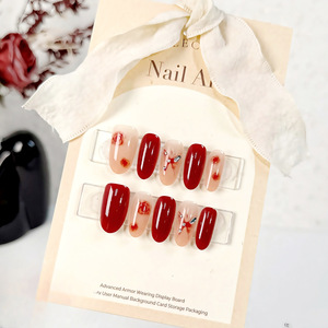 <span class=keywords><strong>Uñas</strong></span> artificiales de <span class=keywords><strong>flores</strong></span> de mariposa roja de alta calidad, juego de 30 piezas, almendra ABS con diamantes de imitación, prensa <span class=keywords><strong>en</strong></span> las <span class=keywords><strong>uñas</strong></span> - Product Image 5