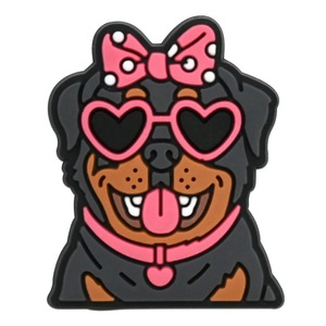 <span class=keywords><strong>Lilu</strong></span> Lindos Dijes de Goma Suave para Zuecos con Diseño de Perro de Dibujos Animados, Decoraciones DIY Unisex con Corazón, Gafas de Sol, Lazo y Lengua Rosa - Product Image 5