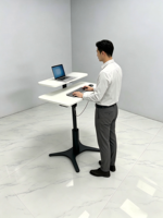 Bureau informatique réglable en hauteur, simple, pour position assise ou debout, avec double plateau, poste de travail portable pour la maison et le bureau