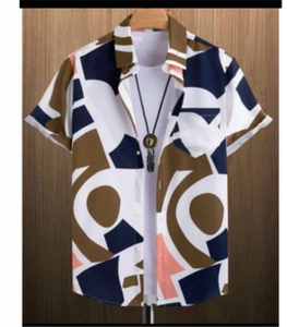 Camicie da <span class=keywords><strong>uomo</strong></span> a maniche corte oversize con stampa a <span class=keywords><strong>righe</strong></span> 3D, casual, da tutti i giorni, stile street, con motivo a fiori, semplici - Product Image 5