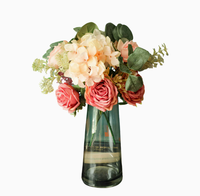 Boule de fleurs artificielles Vcare en forme de rose, centre de table, décoration murale, style européen, en plastique, durable, pour mariage
