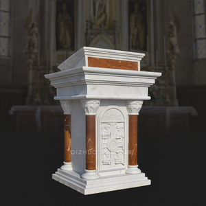 Commercio all'ingrosso personalizzato semplice Design <span class=keywords><strong>antico</strong></span> intagliato a mano religioso naturale colore misto pietra marmo altare per la chiesa - Product Image 1