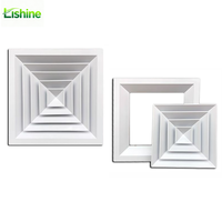 Diffuseur de plafond carré en alliage d'aluminium durable pour conduits CVC avec garantie de 2 ans pour la vente en gros et les projets CVC