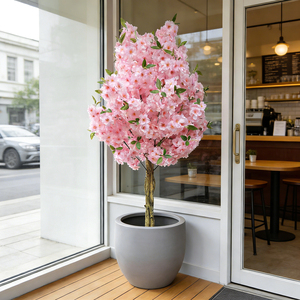 Arbre artificiel <span class=keywords><strong>en</strong></span> fleurs de <span class=keywords><strong>cerisier</strong></span> LUYI de 1,80 m (blanc rose) - Sakura japonais au toucher naturel, réaliste, imperméable, pour mariage, intérieur - Product Image 4