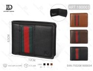 Portafoglio da Uomo in Vera Pelle, Chiusura Corta Pieghevole, Design a Righe, Ideale come Regalo - Product Image 1