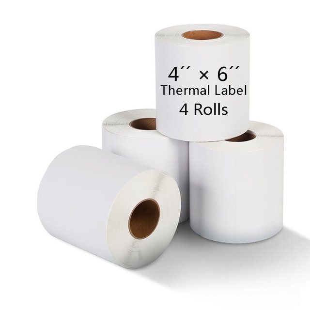 4x6 Reusable Direct Thermal Adhesive Stickers 250 Labels Per Roll Compatible with Zebra 2844 ZP-450 ZP-500 ZP-505-4 Rolls