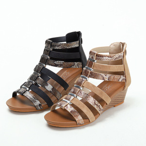 Xuanhui al por Mayor: <span class=keywords><strong>Sandalias</strong></span> de Cuña <span class=keywords><strong>Romanas</strong></span> de Gladiador Altas y Elegantes con Cremallera, Transpirables, para Verano – Nueva Llegada para Mujer - Product Image 5