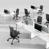 Ensemble de bureau moderne et simple, fabricant populaire de mobilier, postes de travail compartimentés pour quatre employés, ignifuge, qualité commerciale