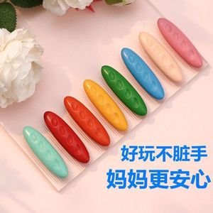 Crayons lavables pour enfants, en plastique coloré, non toxiques, fournitures artistiques sûres, outils de dessin pour la maternelle - Product Image 2