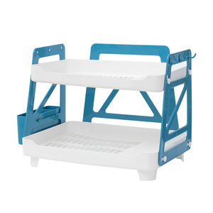 Escurridor de vajilla de plástico sin BPA de doble capa, organizador de utensilios de cocina, color brillante, nuevo diseño - Product Image 6