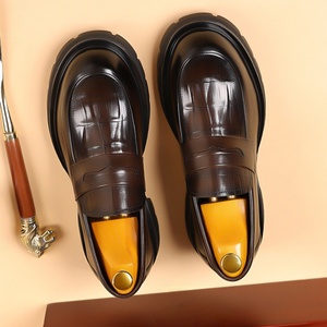 New Model Leather Business Casual Shoes Leather Soft Sole Shoes One-piece Breathable Leather Shoes Wedding Shoes - Product Image 1