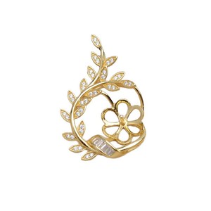 Base de Plata 925 para Joyería DIY, Accesorios JG5897, Base Vacía con Forma de Espiga de Trigo y Hoja de Camuflaje para Fabricación de Joyas - Product Image 2