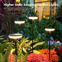 Lámpara Solar Oscilante para Jardín, Lámpara Redonda para Césped, Luz Blanca Cálida, IP65, Resistente al Agua, Luz LED Solar Monocristalina para Exteriores
