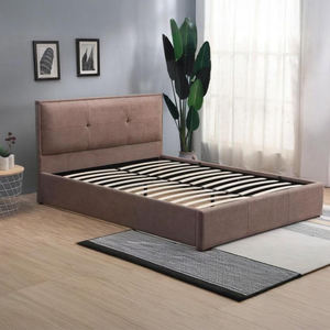 Wholesale Modern Upholstered <b>Bed</b> Customizable Bedroom Furniture Soft Waterproof Double Wooden Frame with Headboard and <b>Storage</b> - Product Image 6