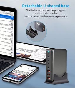 440W Multiport 5C3A Super Fast Charging Type <b>C</b> Power Charger Station for Phone 16 15 14 for Laptop PD 100W <b>USB</b> <b>C</b> <b>Adapter</b> - Product Image 6