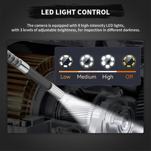 Caméra d'inspection endoscopique avec 6 LED, endoscope industriel HD 6,4 mm, écran IPS 4,5 pouces, diagnostic automobile, canalisations, maison - Product Image 3