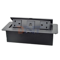 Enchufe de alimentación eléctrica de diseño emergente personalizado, enchufe del Reino Unido, montaje empotrado, salida de mesa de 2 CA para reuniones, mesas de conferencias, 220V, 16A